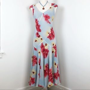 JONES NEW YORK 100% silk midi flower print dress